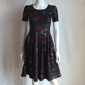 LuLaRoe Black Dress Confetti Design